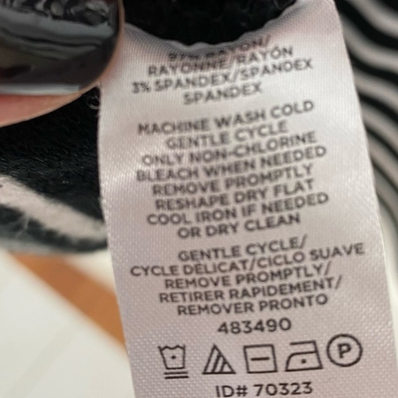 Lou & Grey black white stripe easy signature soft stretch Knit dress size S - Picture 5 of 15